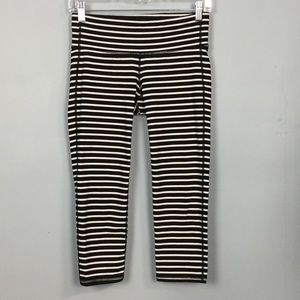 Athleta Black and White Striped Capris